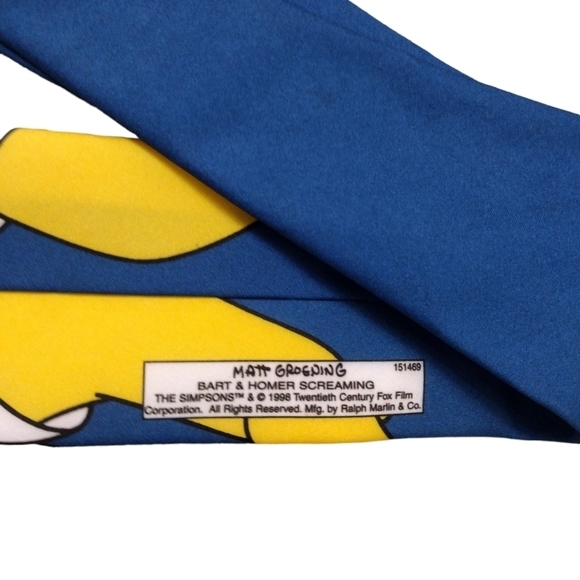 Ralph Marlin‎ Vintage 1998 Bart Simpson Blue/Yellow Men's Tie - Picture 6 of 7